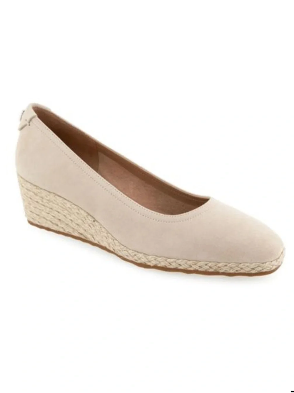 Aerosoles NWOB Roma Wedge Espadrille Suede Stone Sz. 8